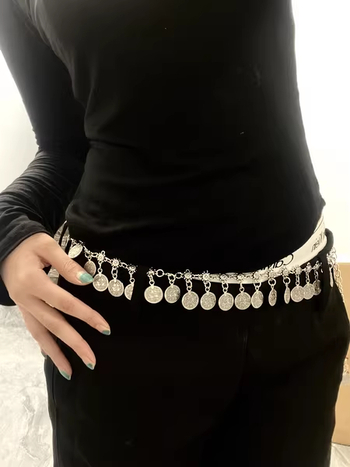 Etnilise stiili metallist vöökett naistele seelikuga, retro mitmekülgne boheemlaslik tantsukleitide dekoratiivne vöö aksessuaarid