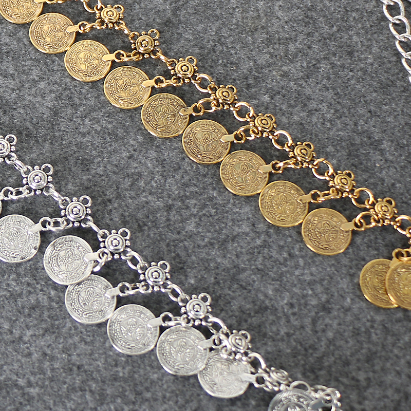 Etnilise stiili metallist vöökett naistele seelikuga, retro mitmekülgne boheemlaslik tantsukleitide dekoratiivne vöö aksessuaarid