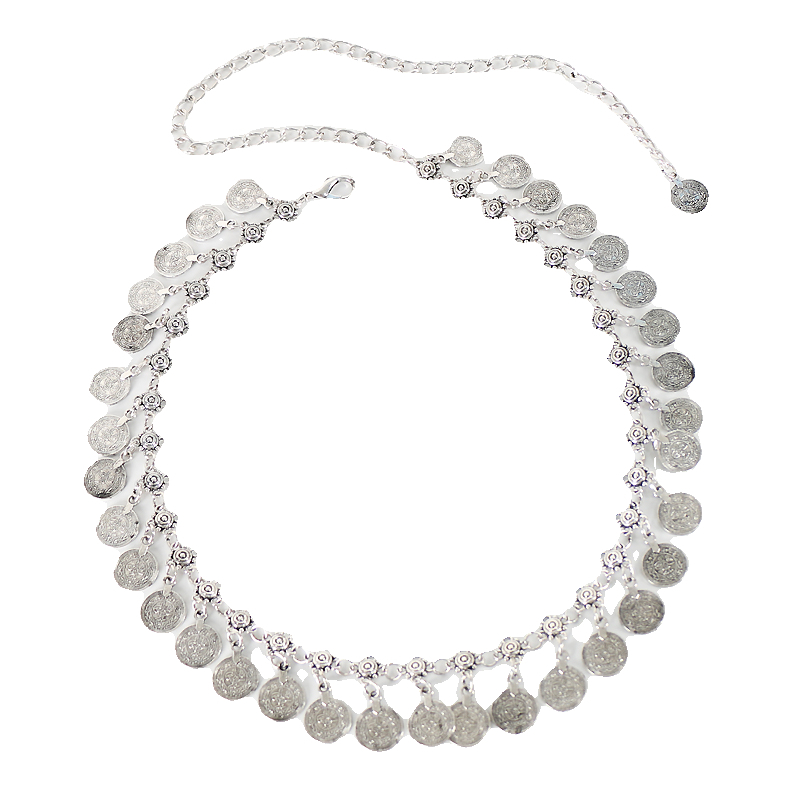 Etnilise stiili metallist vöökett naistele seelikuga, retro mitmekülgne boheemlaslik tantsukleitide dekoratiivne vöö aksessuaarid