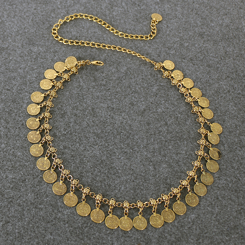 Etnilise stiili metallist vöökett naistele seelikuga, retro mitmekülgne boheemlaslik tantsukleitide dekoratiivne vöö aksessuaarid