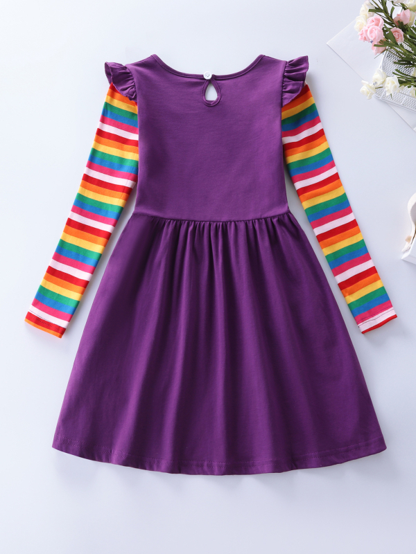 Djevojačka haljina dugih rukava, ležerna, slatka pamučna haljina s vezenim džepovima, LH81058