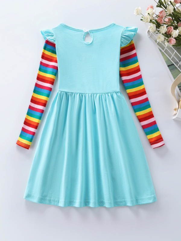 Djevojačka haljina dugih rukava, ležerna, slatka pamučna haljina s vezenim džepovima, LH81058