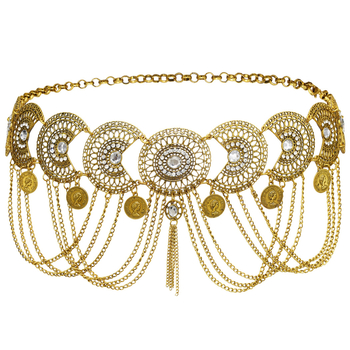 Módne retro mince strapce pás retiazka tanec ležérne populárne európske a americké telo retiazka pás šperky veľkoobchod priamy predaj