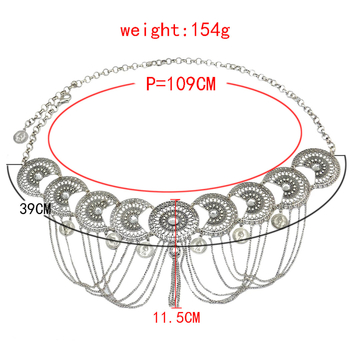 Módne retro mince strapce pás retiazka tanec ležérne populárne európske a americké telo retiazka pás šperky veľkoobchod priamy predaj