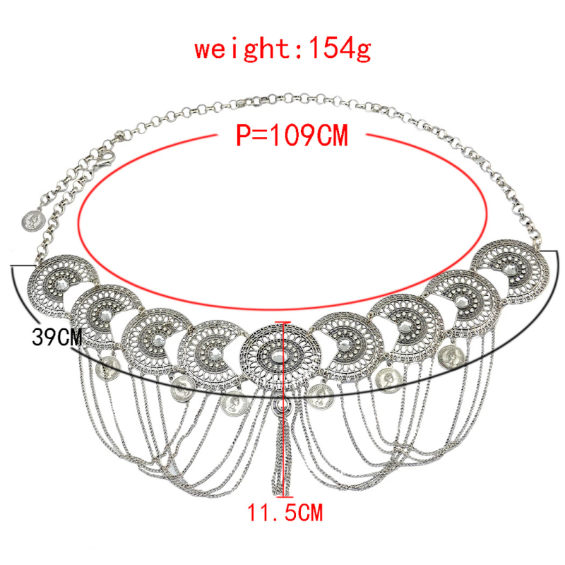 Módne retro mince strapce pás retiazka tanec ležérne populárne európske a americké telo retiazka pás šperky veľkoobchod priamy predaj