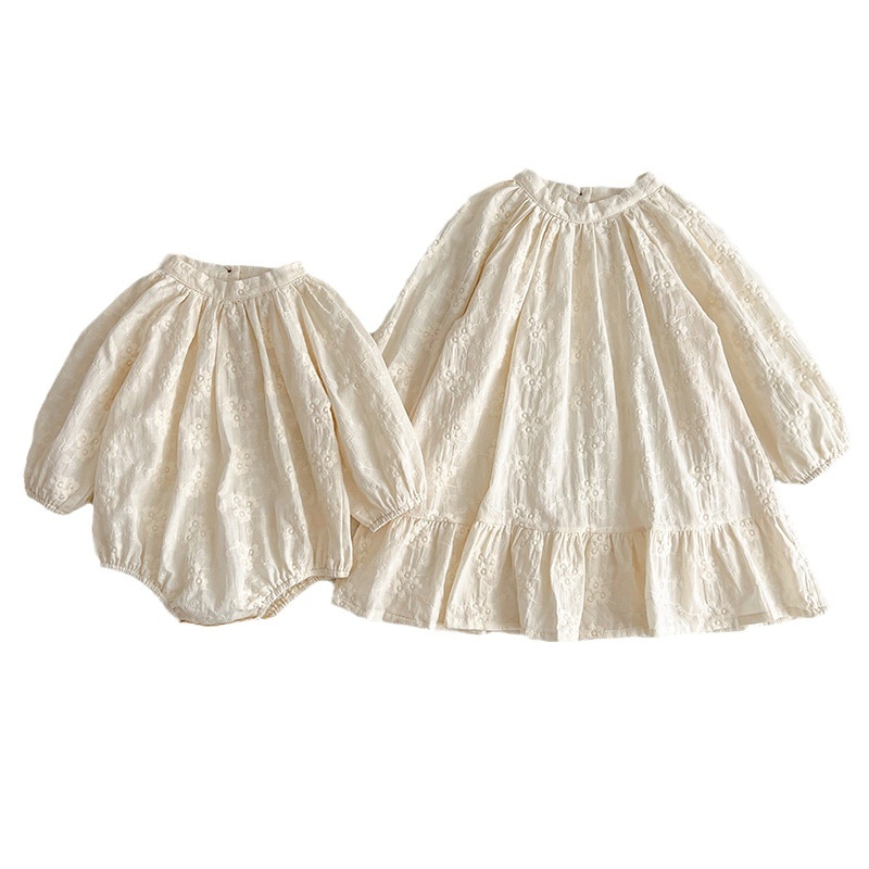 Îmbrăcăminte pentru copii din Coreea de Sud, broderie franceză, temperament, rochie de prințesă, rochie de fetiță, salopetă, îmbrăcăminte pentru surori, haine pentru fetițe