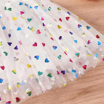 „Four Seasons“ vaikiški drabužiai, urmu, mergaičių meilės sijonas, 2025 m. vasaros trumpas sijonas, pūstas mergaitiškas persikų širdies formos princesės sijonas, pussijonas