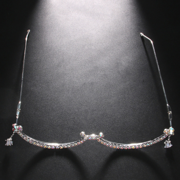 Трансгранични експлозии, бижута с кристали, тенденция, личност, цветни диамантени очила, рамка, петолъчна звезда, пискюли, аксесоари, верижка за лице