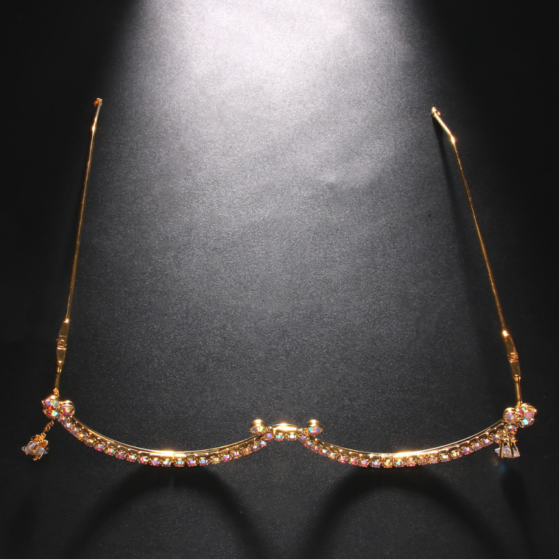 Трансгранични експлозии, бижута с кристали, тенденция, личност, цветни диамантени очила, рамка, петолъчна звезда, пискюли, аксесоари, верижка за лице