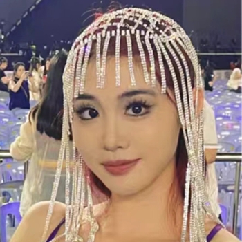 Εκρηκτική αλυσίδα με διαμάντια, μακριά φούντα, περούκα με στρας, πανκ αλυσίδα μαλλιών, καπέλο για πάρτι, παραστατικές τέχνες