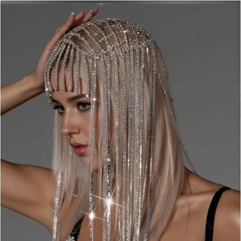 „AliExpress“ karšto pardavimo tinklelio ilgi kutais puošti cirkonio plaukų grandinėlės plaukų aksesuarai, visų rungtynių suasmeninti madingi, pilni deimantiniai galvos apdangalai, vestuviniai aksesuarai