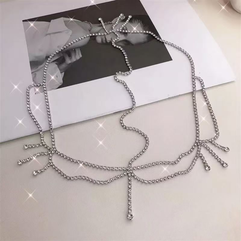 Európai és amerikai népszerű, egyszerű és elegáns strasszos hajlánc, divatos vízcsepp alakú homloklánc, európai és amerikai női hajkiegészítők, hajlánc