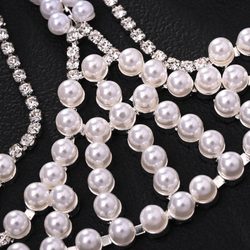 Трансгранична горещо продавана мрежеста перлена маска, женски стилен дизайн, мода, сценично изпълнение, парти, фестивал, аксесоари, маска