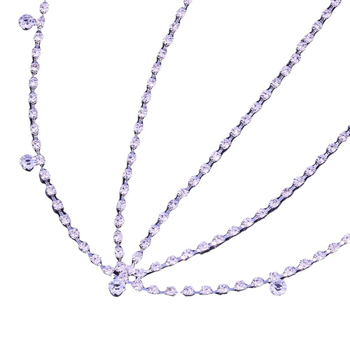 Ευρωπαϊκή και αμερικανική μόδα Αξεσουάρ μαλλιών πολυτελείας πολυεπίπεδη νυφική αλυσίδα μαλλιών ιδιοσυγκρασία all-match λαμπερό στρας κόμμωση αλυσίδα μαλλιών