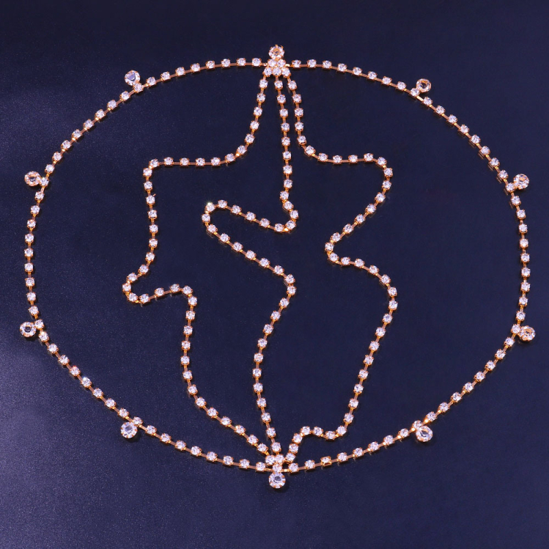 Accesorii de păr de modă europene și americane, lanț de păr de mireasă cu mai multe straturi, temperament, coif strălucitor cu strasuri, lanț de păr