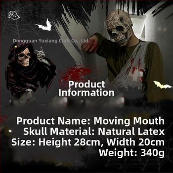 Череп Ghost Knight Jack клоун разкъсана маска Хелоуин ужас уста подвижни шапки от фабрика директни продажби
