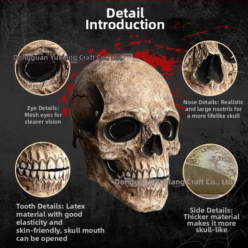 Череп Ghost Knight Jack клоун разкъсана маска Хелоуин ужас уста подвижни шапки от фабрика директни продажби