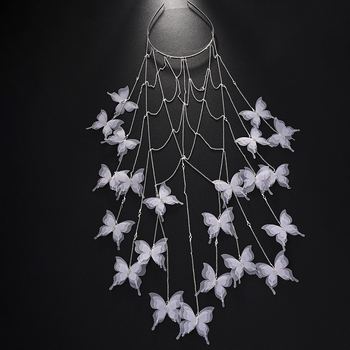 Piiriülene uus liblikas õõnes juuksekett Mori stiilis elegantne rhinestone tupsuga juukserõngas pruudi õhtusöögiks mõeldud juuste aksessuaarid peakatted