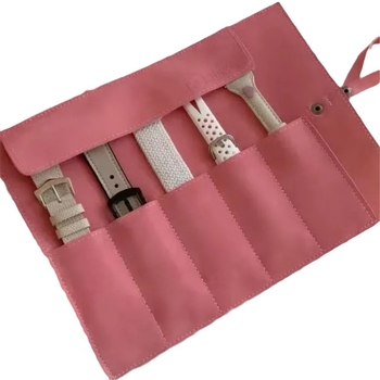 Vienspalvis sulankstomas matinės odos dirželio maišelis, tinkantis „Apple Watch iwatch78“, su laikymo krepšiu.