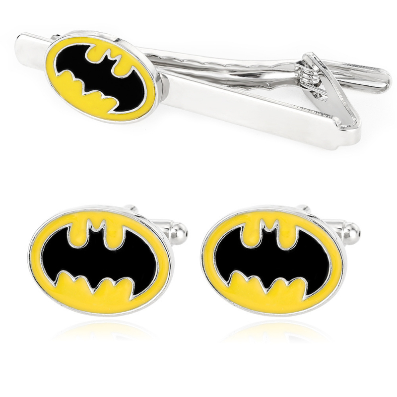 Euroopa ja Ameerika filmi- ja televisiooni lisaseadmed Super Man Batman Mansetinööbid Meeste äriline prantsuse särk Mansetinööbid Lipsuklamber