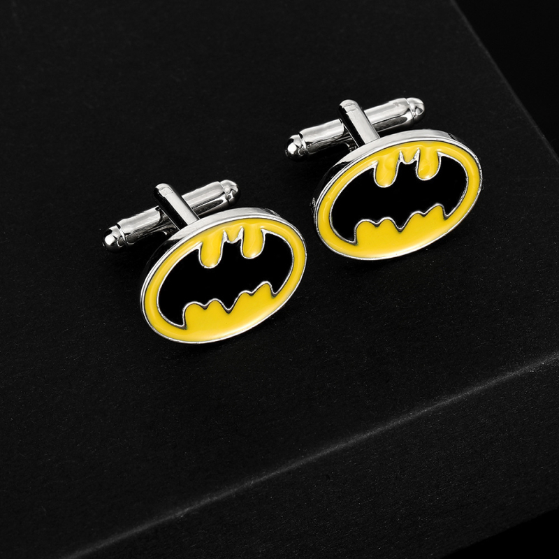 Euroopa ja Ameerika filmi- ja televisiooni lisaseadmed Super Man Batman Mansetinööbid Meeste äriline prantsuse särk Mansetinööbid Lipsuklamber