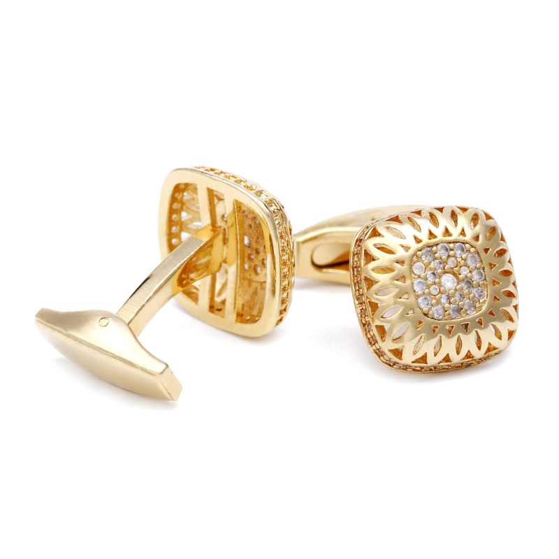 1 paar valmis hulgimüügi dropshipping piiriüleseid kuumalt müüdavaid lihtsaid ja ligipääsetavaid luksuslikke inkrusteeritud tsirkooniga hõbedase ruudukujulisi meeste särgivarrukatega aksessuaare