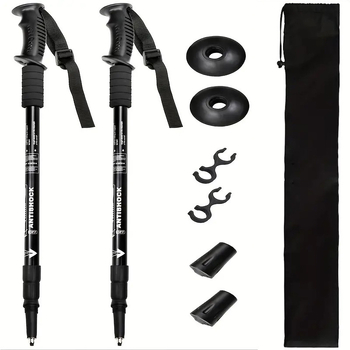 Színes és logós háromrészes egyenes fogantyújú alumíniumötvözetből készült hegymászóbot, mászóbot, visszahúzható túrázáshoz, gyalogláshoz, nagykereskedelemben