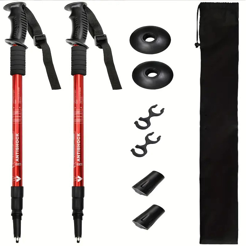 Színes és logós háromrészes egyenes fogantyújú alumíniumötvözetből készült hegymászóbot, mászóbot, visszahúzható túrázáshoz, gyalogláshoz, nagykereskedelemben