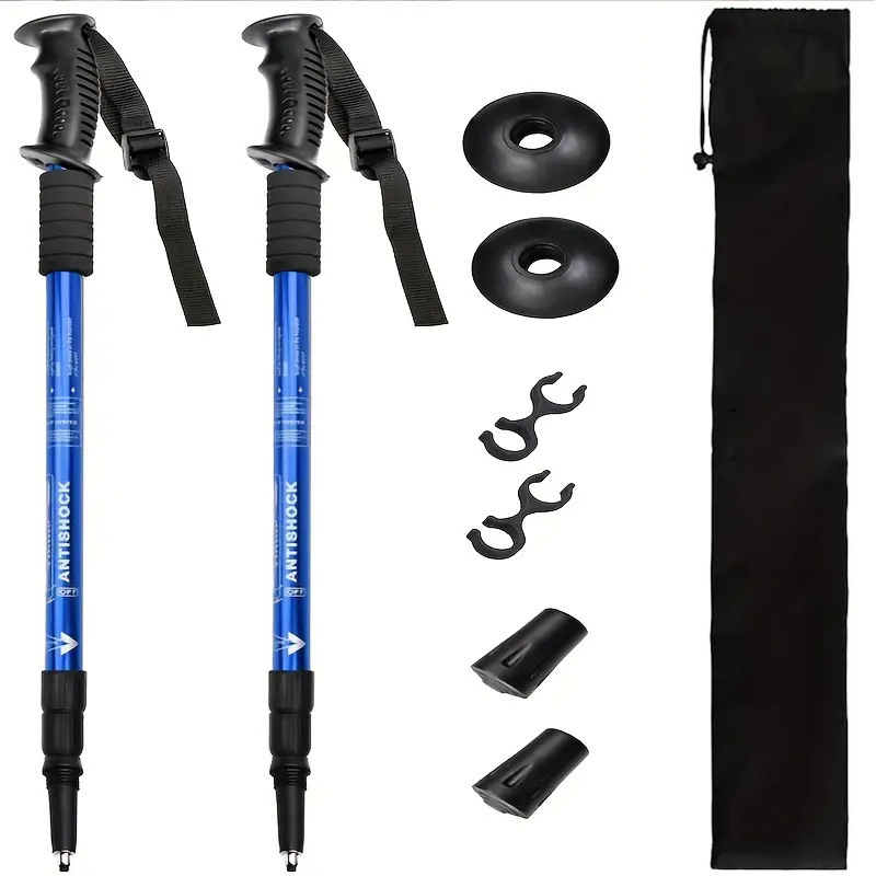 Színes és logós háromrészes egyenes fogantyújú alumíniumötvözetből készült hegymászóbot, mászóbot, visszahúzható túrázáshoz, gyalogláshoz, nagykereskedelemben