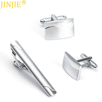 Naujas dengtas auksu šlifuoto metalo sąsagų rinkinys užsienio prekybai Vyriškos kaklaraiščio sąsagos