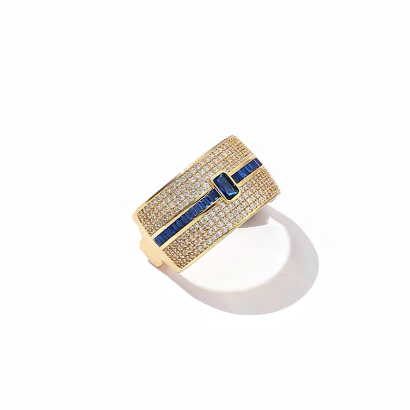 Euroopa ja Ameerika liialdatud ruudukujuline mitmerealine täisteemant-tsirkoonmikroinkrusteeritud lipsuklamber, fikseeritud rõngaga lipsuklamber, moeaksessuaarid meestele