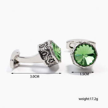 Vyriškos sąsagos, tarpvalstybinės, karštos mados, kūrybingos, išskirtinės, inkrustuotos krištolinės, mėlynos ir žalios spalvos marškinių papuošalai, 1 pora, didmeninė prekyba