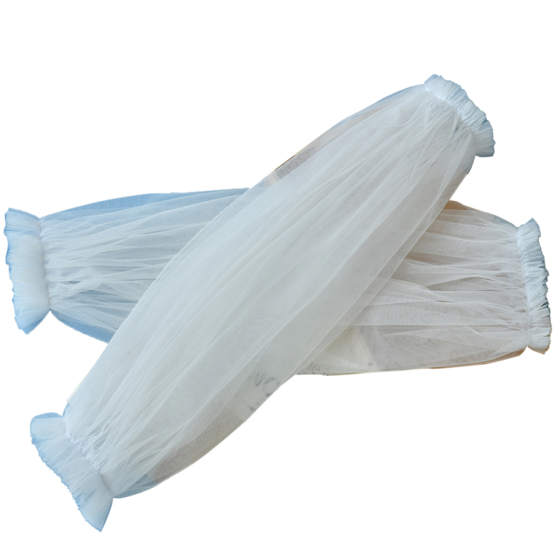 „Yueji“ vestuvinės suknelės su nuimamomis pūstomis tinklinėmis rankovėmis, juodos ir baltos spalvos, tinklinės, netikros rankovės, dengiančios rankas, Yjm10