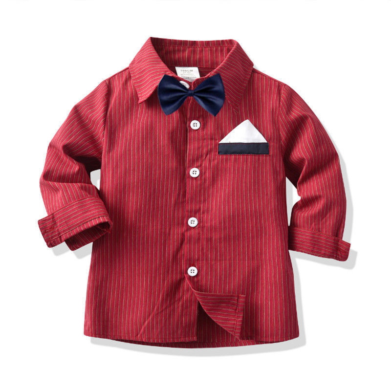 Băieți transfrontalieri, domni, copii, îmbrăcăminte de toamnă, cămașă cu mânecă lungă, pantaloni cu curea, papion, rochie din mai multe piese