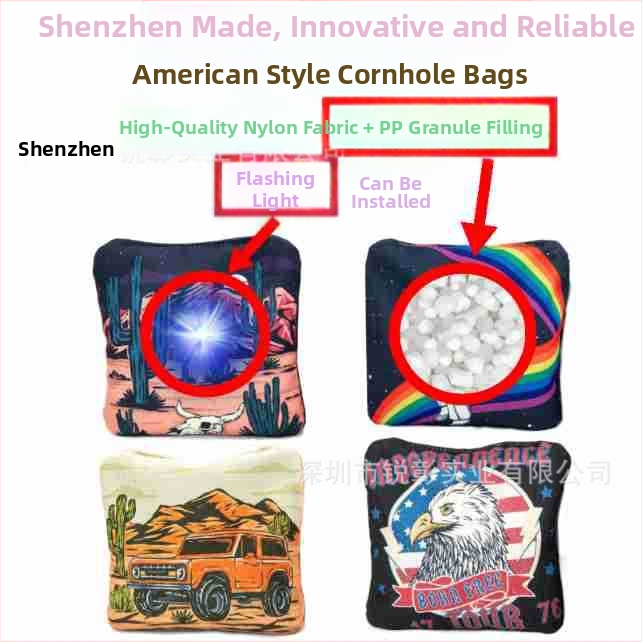 2025 трансгранична популярна американска торба с пясък, торба с царевична дупка, хвърляне на игрална торба с пясък, хвърляне на игрална торба с боб, квадратна