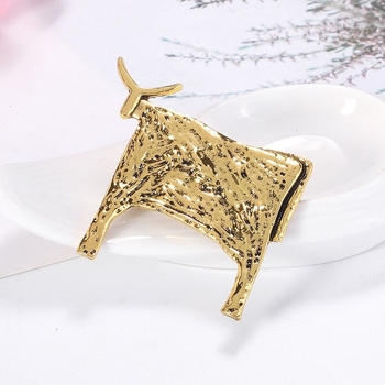 Broșă retro cu zodiac pentru vițel transfrontalieră, corsaj metalic personalizat și la modă, broșă pentru îmbrăcăminte, en-gros în stoc