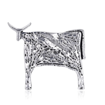 Broșă retro cu zodiac pentru vițel transfrontalieră, corsaj metalic personalizat și la modă, broșă pentru îmbrăcăminte, en-gros în stoc