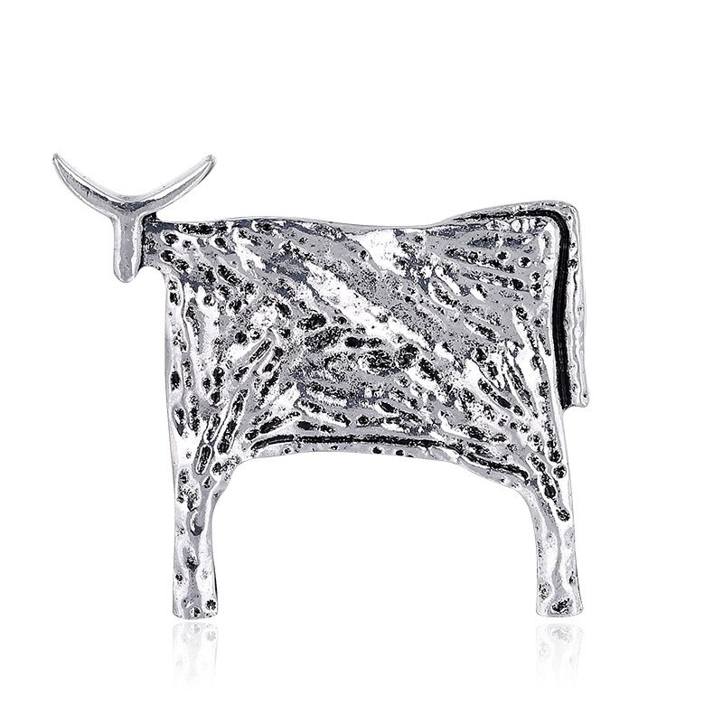 Broșă retro cu zodiac pentru vițel transfrontalieră, corsaj metalic personalizat și la modă, broșă pentru îmbrăcăminte, en-gros în stoc