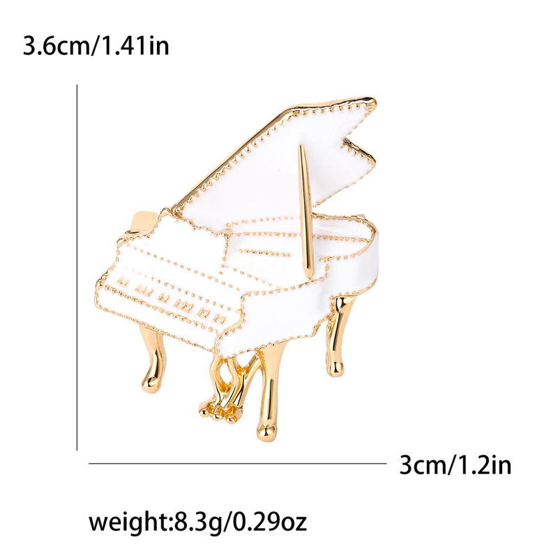 Broșă mică de pian emailată personalizată din aliaj coreean, rafinată și versatilă pentru bărbați și femei, bijuterii din corsaj