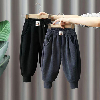 Παιδικά ρούχα χονδρικής για αγόρια, παιδικά παντελόνια με φλις επένδυση, παιδικά παντελόνια από κοτλέ, φθινοπωρινά και χειμερινά παντελόνια φόρμας με χοντρό πάχος, εξωτερικά ρούχα από κορεάτικο στιλ