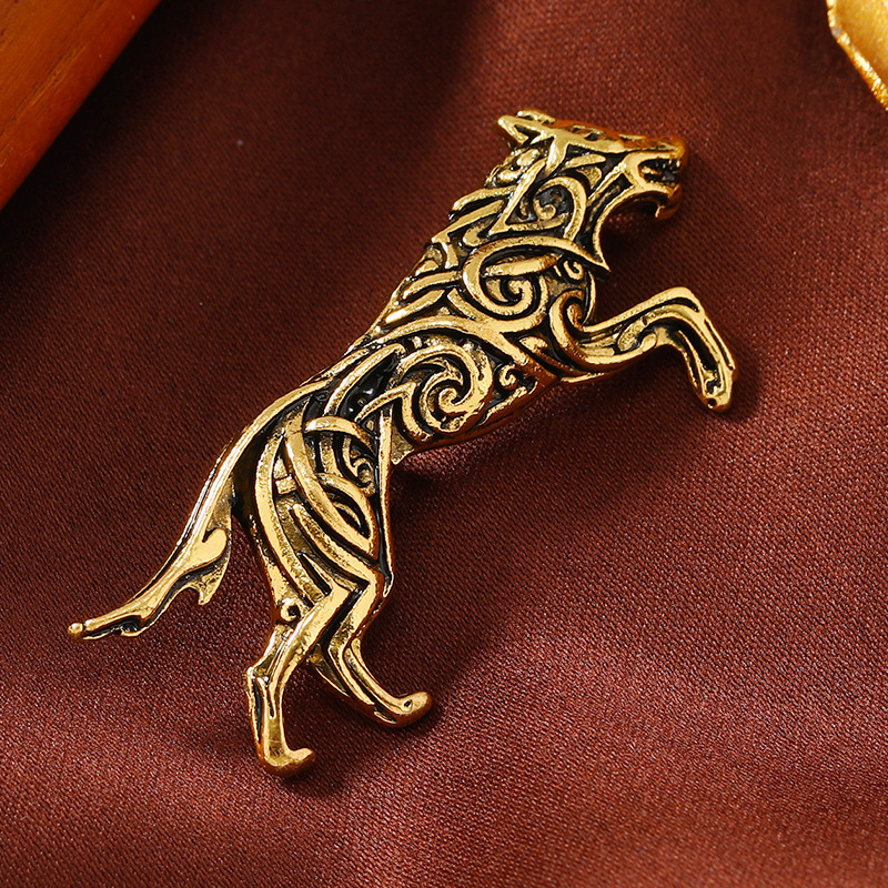 Broșă vintage cu cap de lup pentru bărbați agresivi, face vechiul electrolizat din aliaj, accesorii pentru jachetă de costum, personalizat, animal lup, pin acum