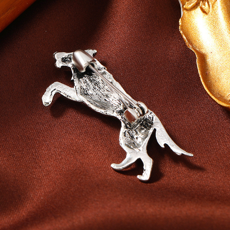 Broșă vintage cu cap de lup pentru bărbați agresivi, face vechiul electrolizat din aliaj, accesorii pentru jachetă de costum, personalizat, animal lup, pin acum