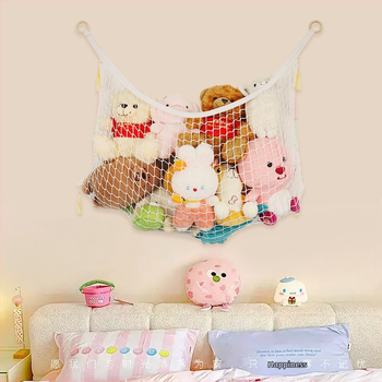 Käsitsi valmistatud kootud mänguasjade hoiustamise võrktasku Instagrami stiilis nurgamänguasjade hoiustamise võrktasku lastetoa nuku hoiustamise võrktasku