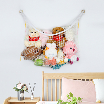 Käsitsi valmistatud kootud mänguasjade hoiustamise võrktasku Instagrami stiilis nurgamänguasjade hoiustamise võrktasku lastetoa nuku hoiustamise võrktasku