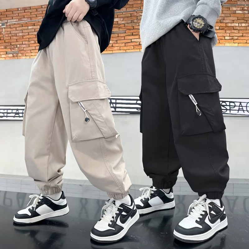 Pantaloni de trening pentru băieți, stil japonez, la modă, de brand, pantaloni cu picior largi, asortați, toamna, stil Hong Kong, îmbrăcăminte de lucru, pantaloni de trening, pantaloni casual cu nas