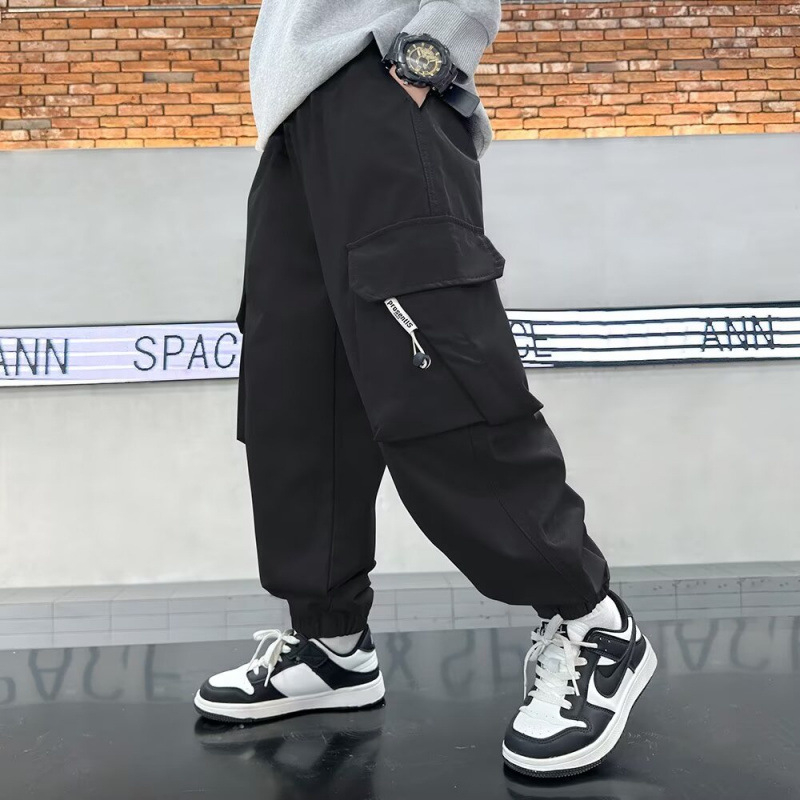 Pantaloni de trening pentru băieți, stil japonez, la modă, de brand, pantaloni cu picior largi, asortați, toamna, stil Hong Kong, îmbrăcăminte de lucru, pantaloni de trening, pantaloni casual cu nas