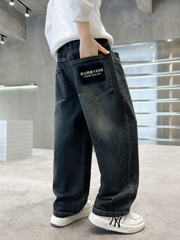 Poiste teksad Laste püksid Stiilsed poiste sügis 2025 uued pikad püksid Kevad ja sügis Suurte laste püksid Trendikad vabaaja püksid