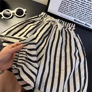 Παιδικό καλοκαιρινό, άνετο, χαλαρό παντελόνι κατά των κουνουπιών για αγόρια, καλοκαιρινό 2025, άνετο και άνετο, με ρίγες σε χρωματική αντίθεση