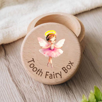 Tiesioginė medinė dantų dėžutė vaikams, dantų dėžutė kūdikiams, lanugo kolekcijos dėžutė vaikų dantų laikymo dėžutė