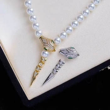 Νέο κολιέ με χάντρες Spirit Snake από ασήμι 925, γυναικείο, φωτεινό, πολυτελές, niche, απλό, πολλαπλών χρήσεων, κλείδα